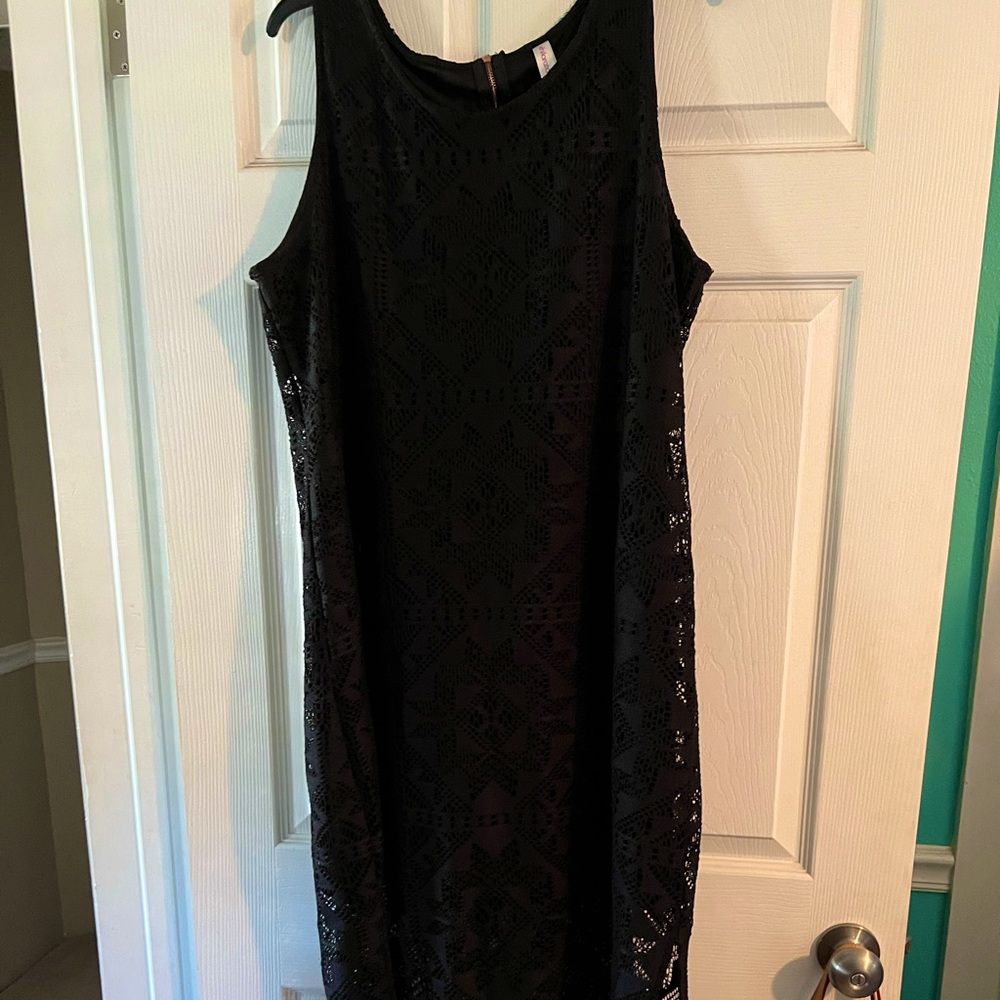 Black maxi dress with see through bottom